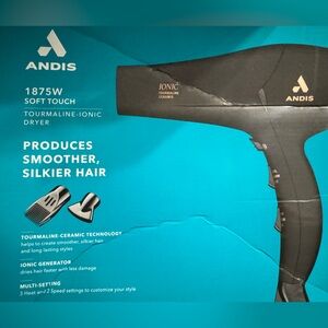 💟Andis Pro Dry Soft Grip Tourmaline Ionic Ceramic 1875W Hair Dryer - Black